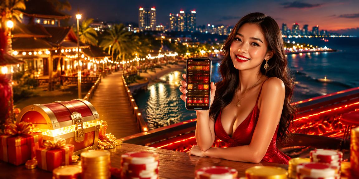 Người chơi sử dụng điện thoại chơi casino bên bãi biển Phú Quốc